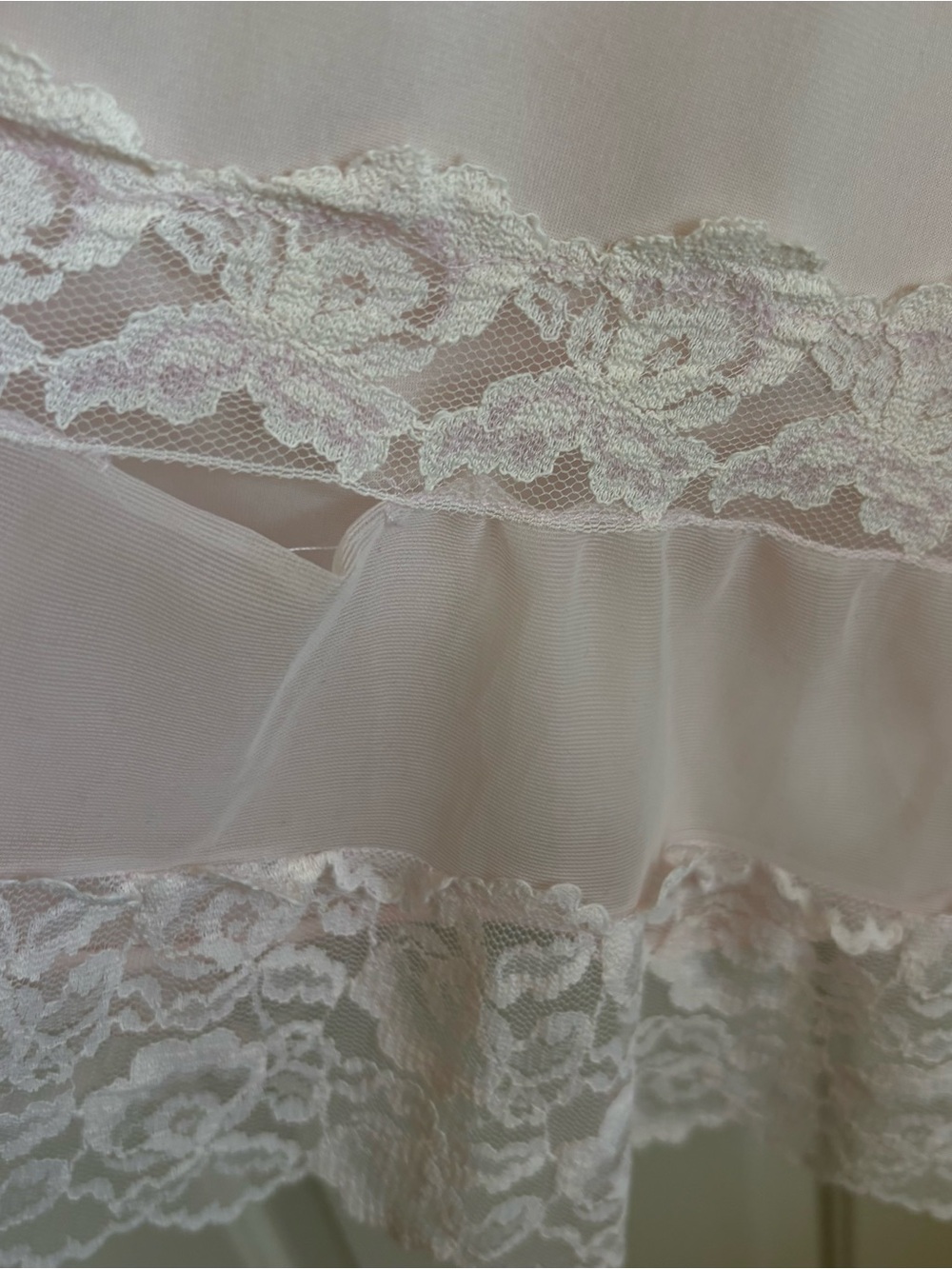 Vintage Movie Star Pink Lace Slip Nightgown Cottagecore Midsize Fashion 40 - Picture 10 of 13